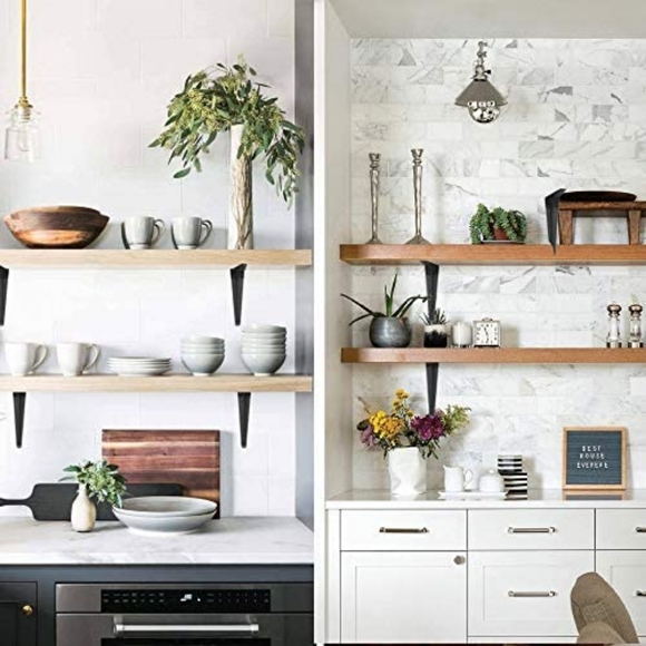 20 Pack Shelf Brackets 12 inches, Heavy Duty Black Iron Metal Floating Shelf - Picture 6 of 6